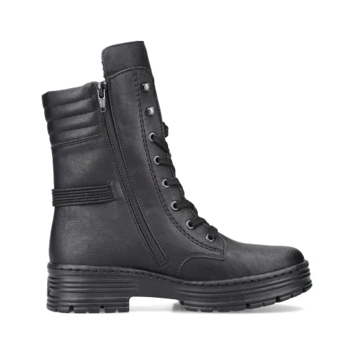 Rieker Damen Schnürstiefel tiefschwarz