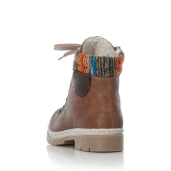 Rieker Damen Schnürstiefel macciatobraun-bunt