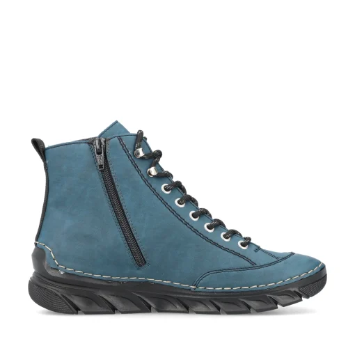 Rieker Damen Schnürstiefel californiablau