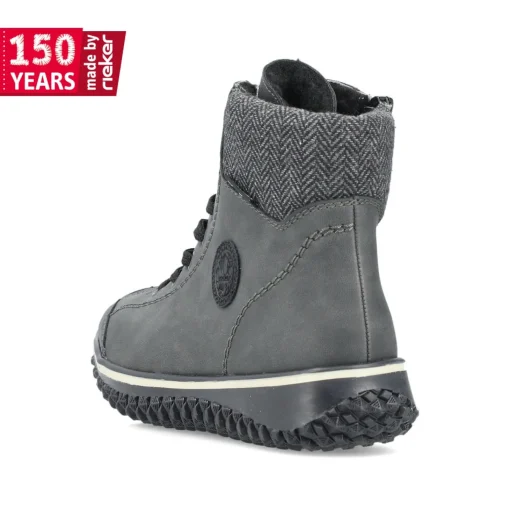 Rieker Damen Schnürstiefel carbongrau