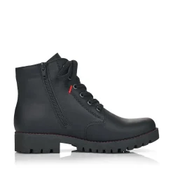 Rieker Damen Schnürstiefel mattschwarz
