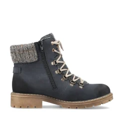 Rieker Damen Schnürstiefel dunkelblau