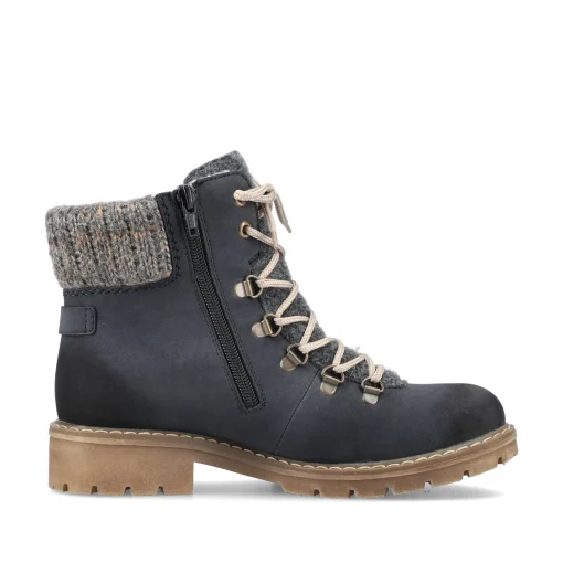Rieker Damen Schnürstiefel dunkelblau