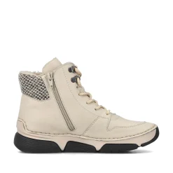 Rieker Damen Schnürstiefel hellbeige