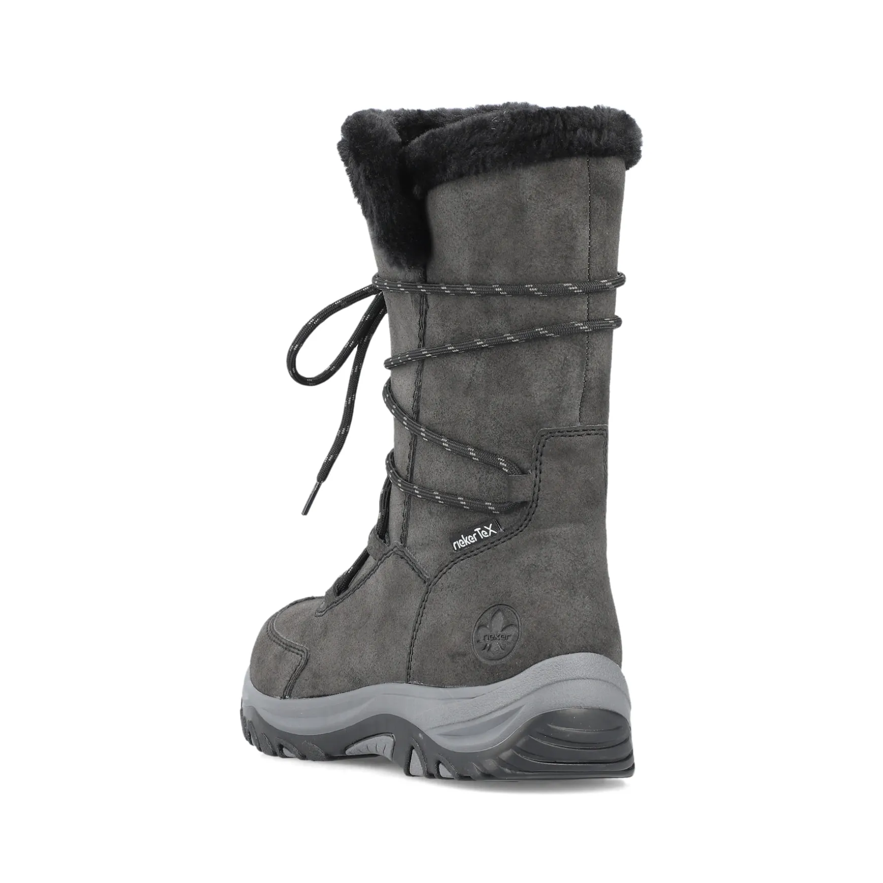 Rieker Damen Schnürstiefel stahlgrau