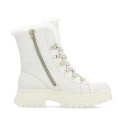 Rieker Damen Schnürstiefel cremeweiß