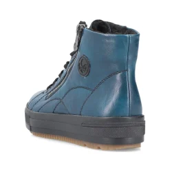 Rieker Damen Schnürstiefel petrol-schwarz