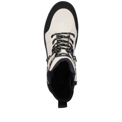 Rieker Damen Schnürstiefel snow-white deep-black