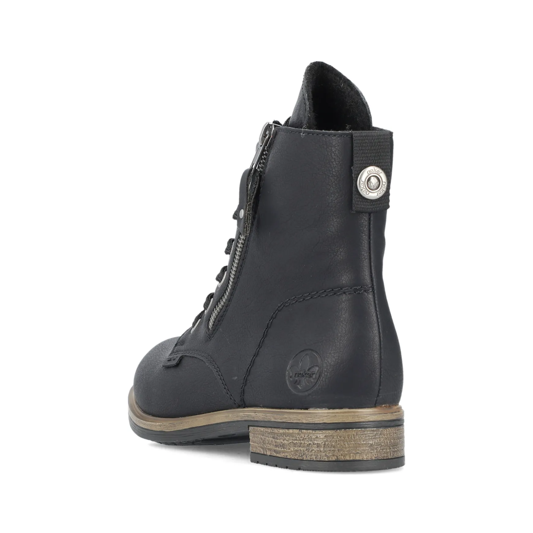 Rieker Damen Schnürstiefel asphaltschwarz