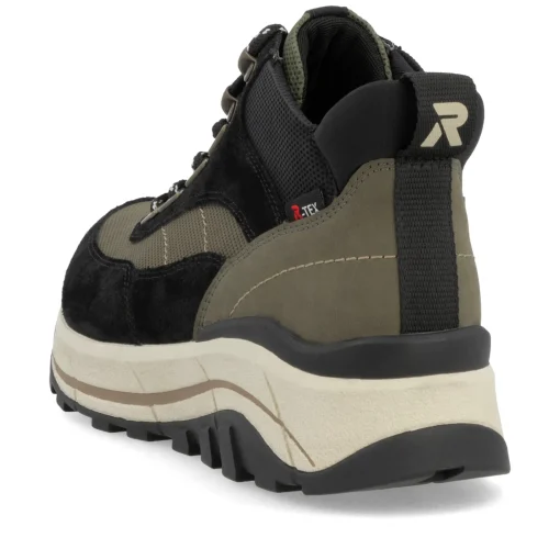 Rieker Damen Schnürstiefel urbanschwarz-khaki