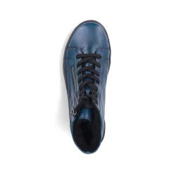 Rieker Damen Schnürstiefel petrol-schwarz