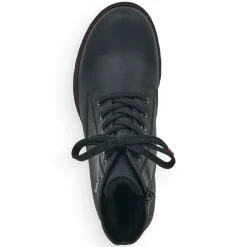 Rieker Damen Schnürstiefel mattschwarz