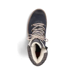 Rieker Damen Schnürstiefel dunkelblau