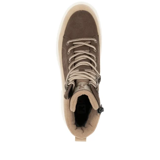 Rieker Damen Schnürstiefel holzbraun-lehmbeige