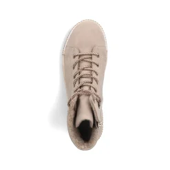 Rieker Damen Schnürstiefel cremebeige