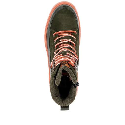 Rieker Damen Schnürstiefel khaki-glutorange