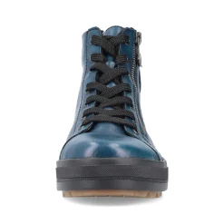 Rieker Damen Schnürstiefel petrol-schwarz