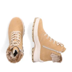 Rieker Damen Schnürstiefel karamellbraun