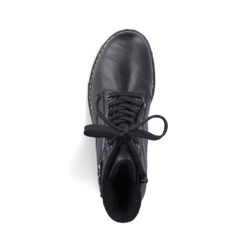 Rieker Damen Schnürstiefel tiefschwarz