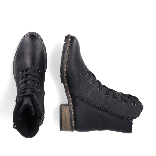 Rieker Damen Schnürstiefel nachtschwarz