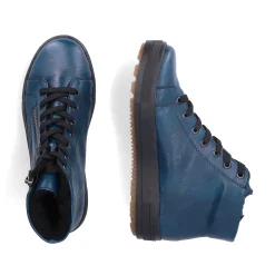 Rieker Damen Schnürstiefel petrol-schwarz