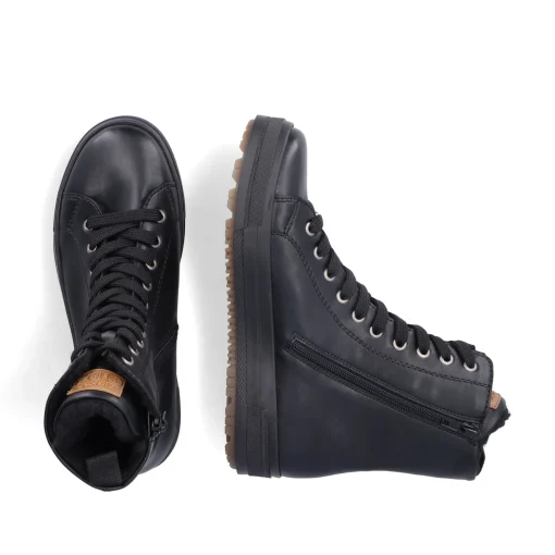 Rieker Damen Schnürstiefel tiefschwarz