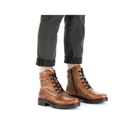 Rieker Damen Schnürstiefel kupferbraun