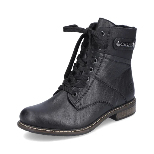 Rieker Damen Schnürstiefel tiefschwarz