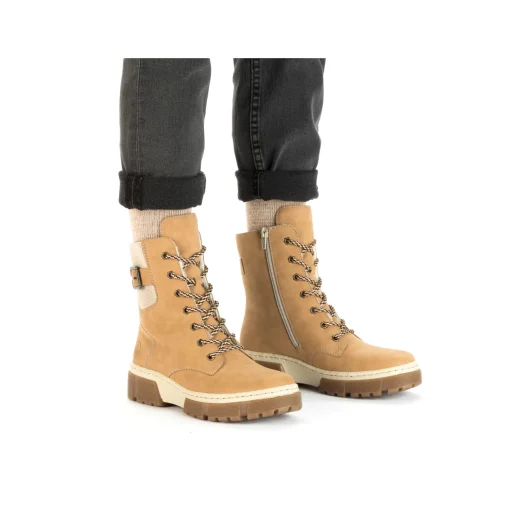 Rieker Damen Schnürstiefel kamelbraun