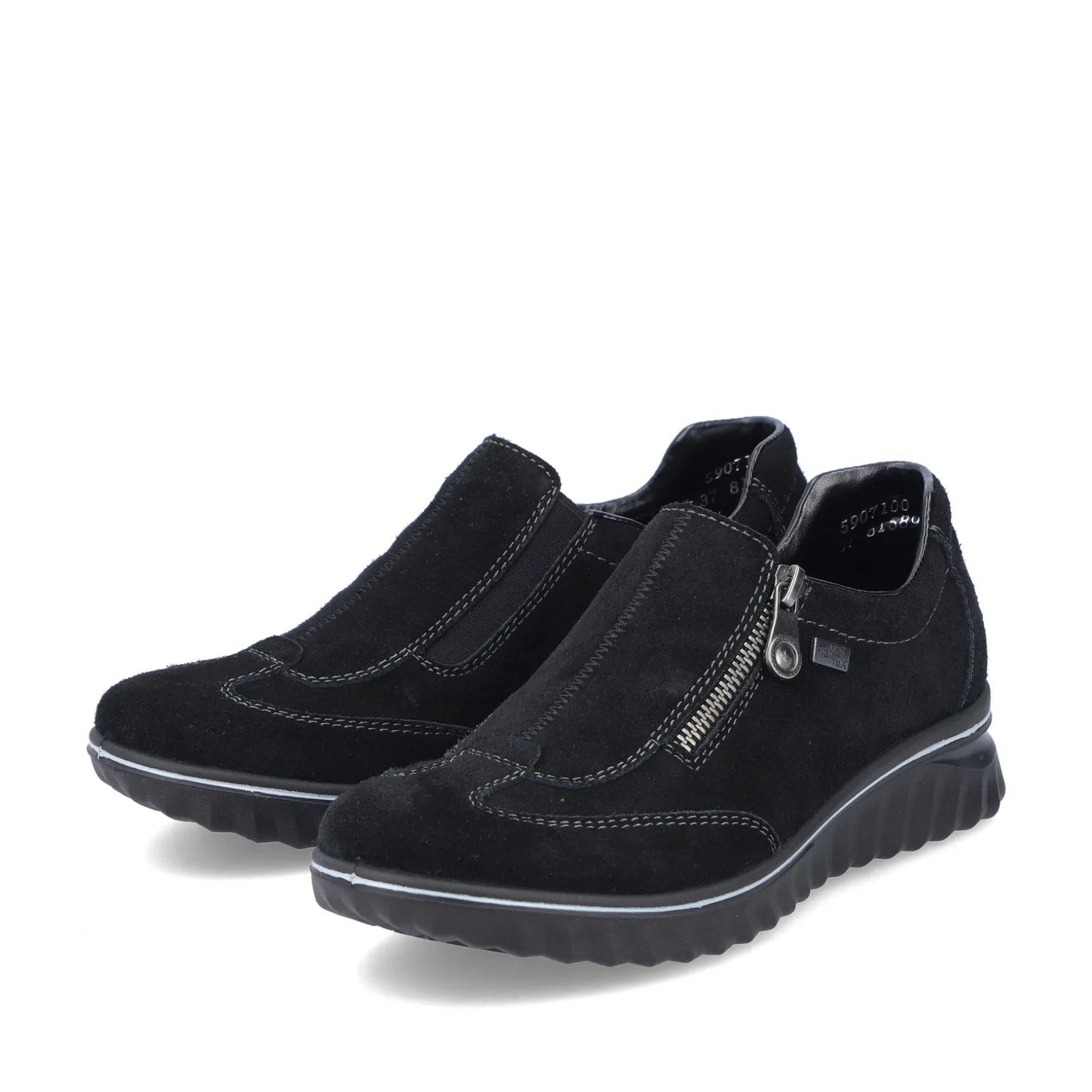 Rieker Damen Slipper asphaltschwarz