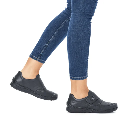 Rieker Damen Slipper asphaltschwarz