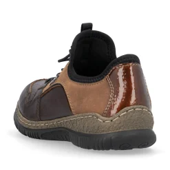 Rieker Damen Slipper braun-kombi