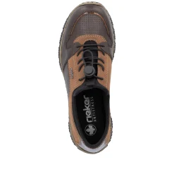 Rieker Damen Slipper braun-kombi
