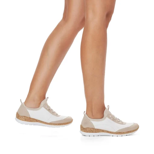 Rieker Damen Slipper cremeweiß