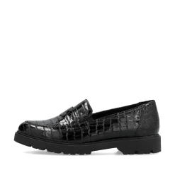 Rieker Damen Slipper glanzschwarz