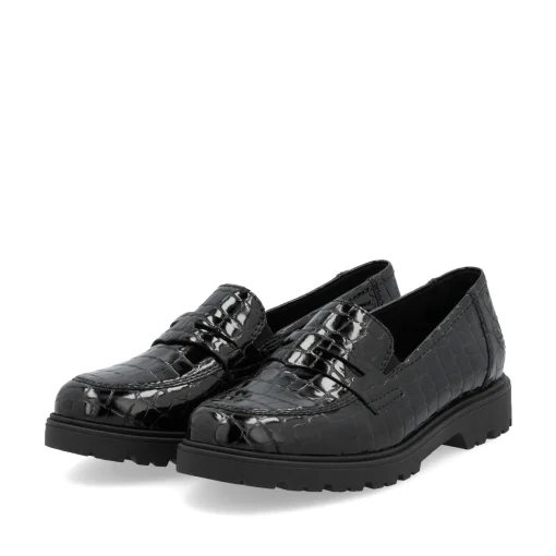 Rieker Damen Slipper glanzschwarz
