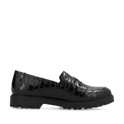 Rieker Damen Slipper glanzschwarz