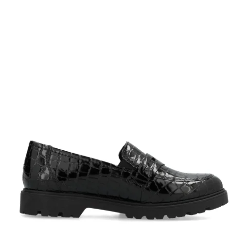 Rieker Damen Slipper glanzschwarz