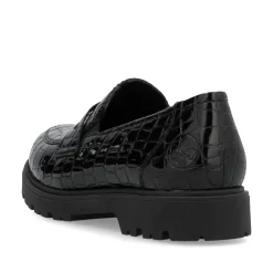Rieker Damen Slipper glanzschwarz
