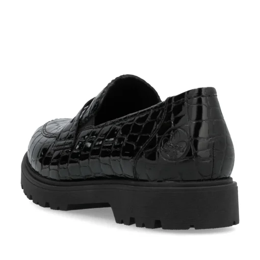 Rieker Damen Slipper glanzschwarz