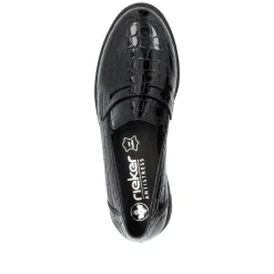 Rieker Damen Slipper glanzschwarz