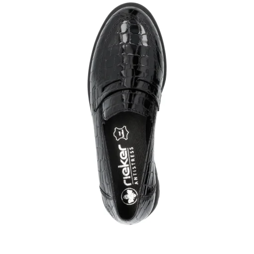 Rieker Damen Slipper glanzschwarz