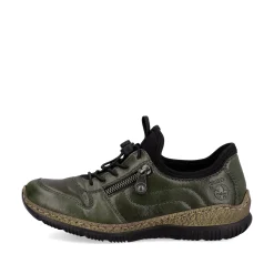 Rieker Damen Slipper graugrün-schwarz