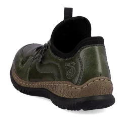Rieker Damen Slipper graugrün-schwarz