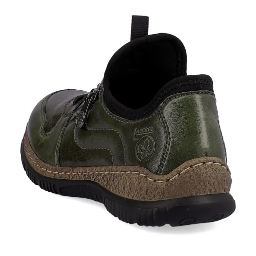 Rieker Damen Slipper graugrün-schwarz