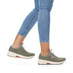 Rieker Damen Slipper grüngrau