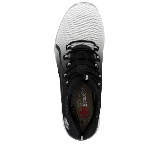 Rieker Damen Slipper nachtschwarz-schwanenweiss