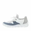 Rieker Damen Slipper reinweiß-ozeanblau