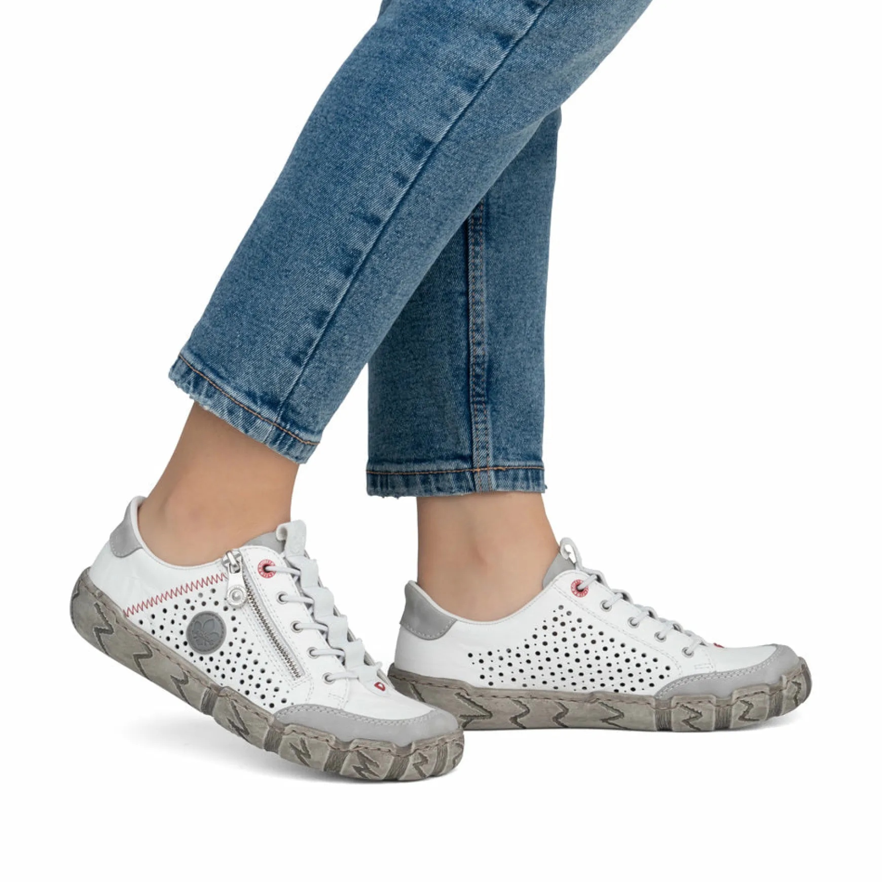 Rieker Damen Slipper reinweiß