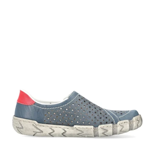 Rieker Damen Slipper schieferblau